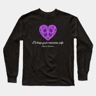 I will remember Alzheimer Awareness Purple Heart Butterflies Long Sleeve T-Shirt